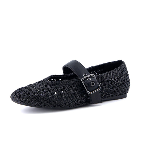 Gabby Woven Mary Jane Flats