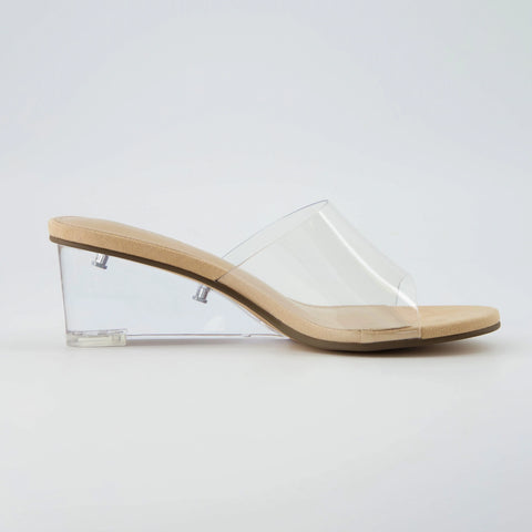 Gloss Lucite Wedge Sandals