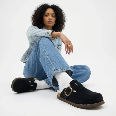 Blain Fur Genuine Suede Clogs