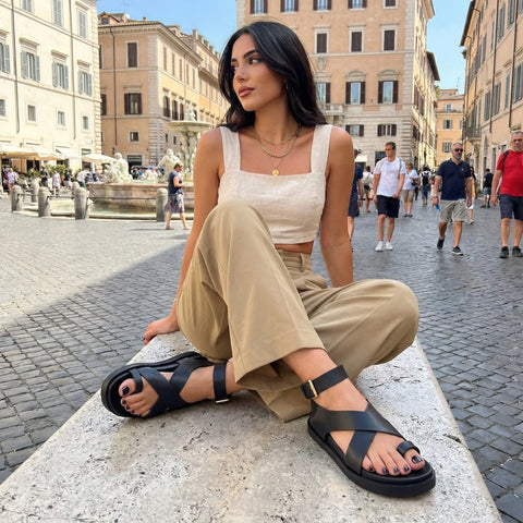 Entry Ankle Wrap Molded Footbed Sandal