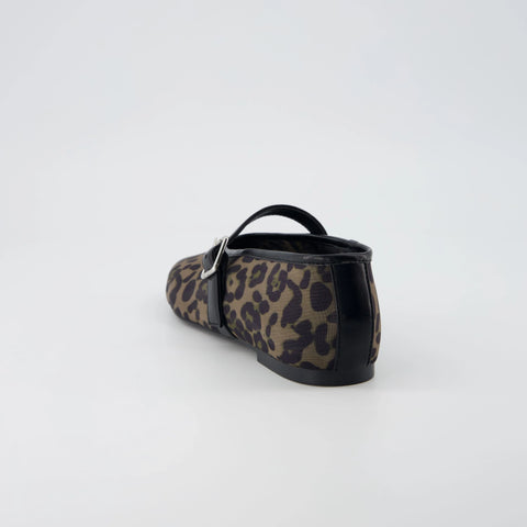 Moma Leopard Print Mary Jane Flat
