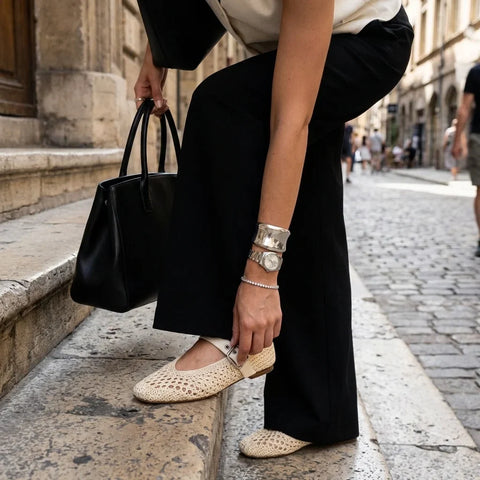 Gabby Woven Mary Jane Flats