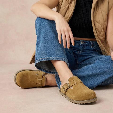Blain Fur Genuine Suede Clogs