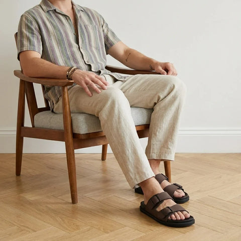 Alpha Genuine Leather Mens Sandals