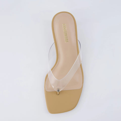 Mezzo Clear Strap Kitten Heels