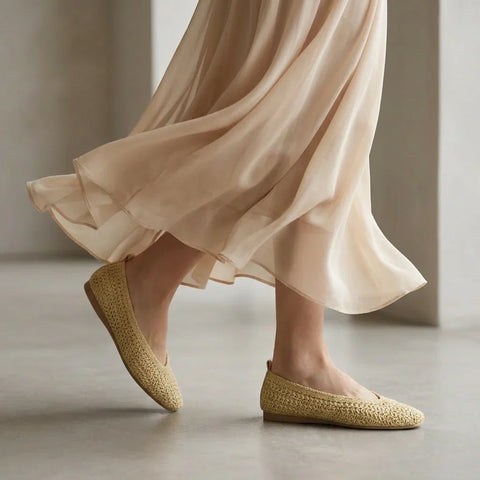 Gilt Woven Ballet Flats