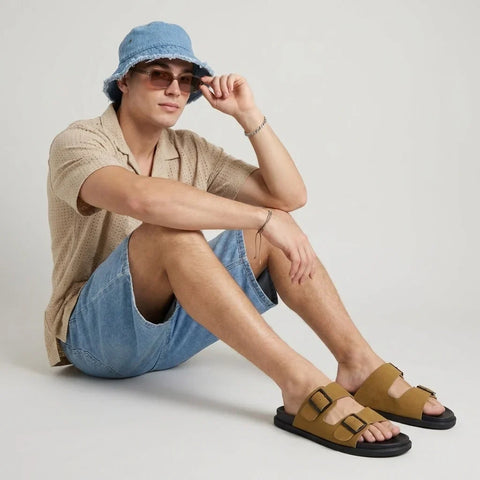 Alpha Genuine Leather Mens Sandals
