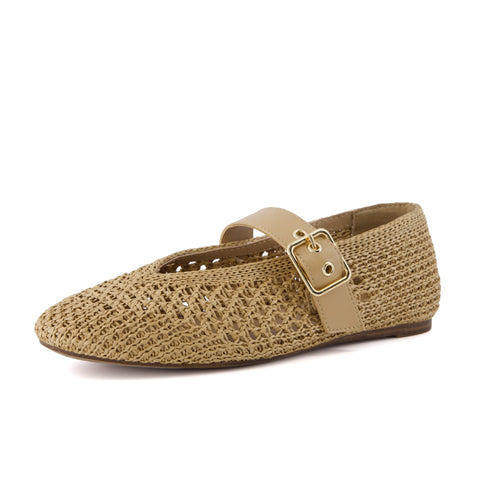 Gabby Woven Mary Jane Flats