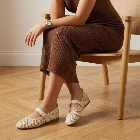 Gracie Mesh Mary Jane Flats