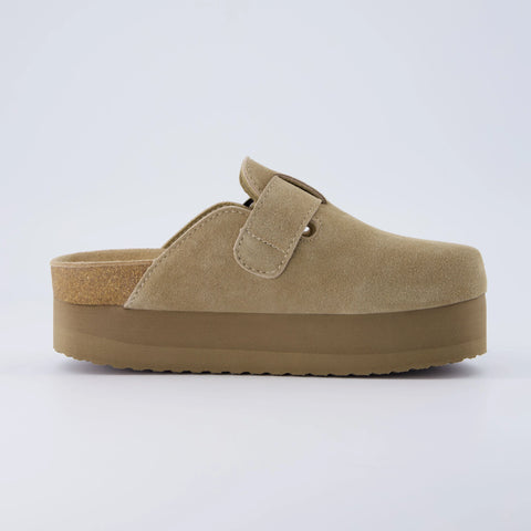 Granola Suede Platform Clog