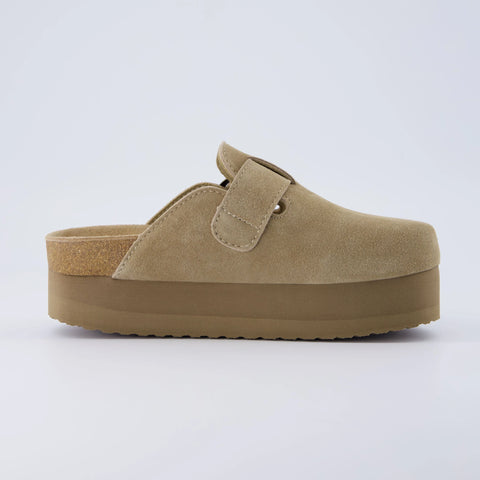 Granola Suede Platform Clog