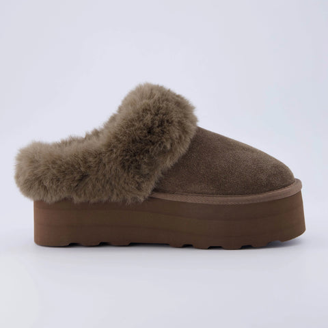 Husky Suede Cozy Platform Mule