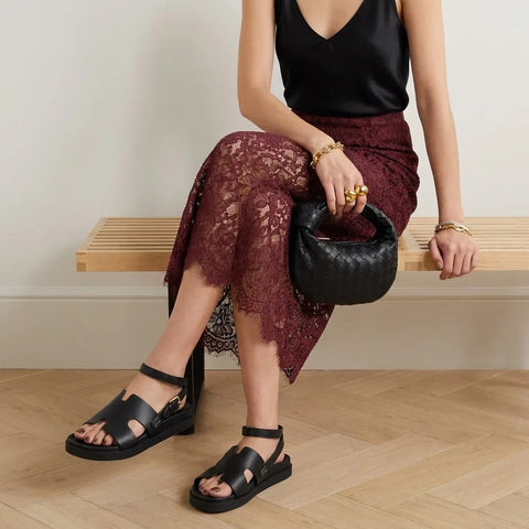 Erika Cut-Out Ankle Wrap Sandals
