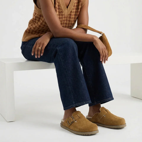 Blain Fur Genuine Suede Clogs