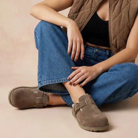 Blain Fur Genuine Suede Clogs