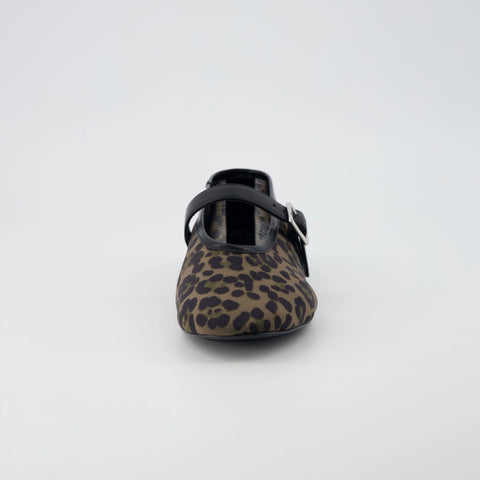 Moma Leopard Print Mary Jane Flat