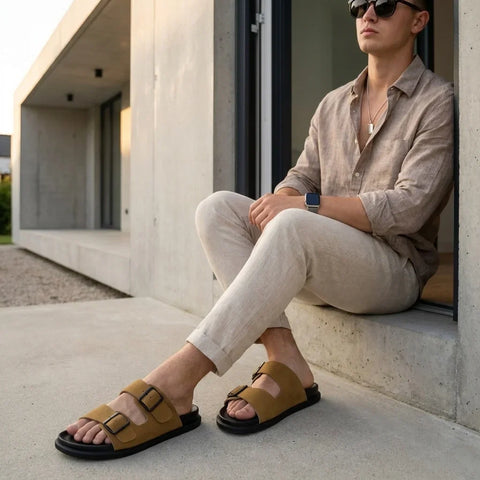 Alpha Genuine Leather Mens Sandals