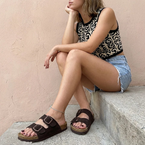 Logo Leather Sandal
