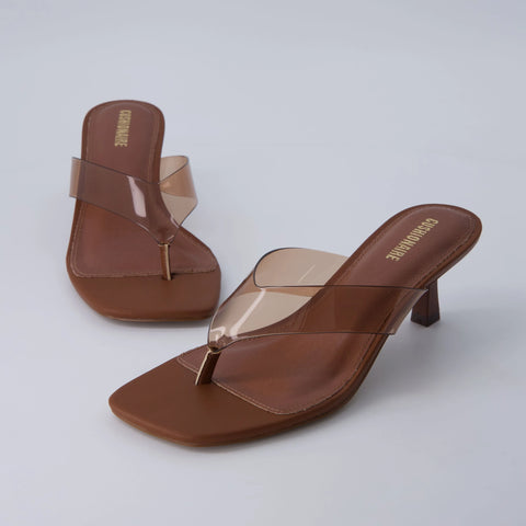 Mezzo Clear Strap Kitten Heels